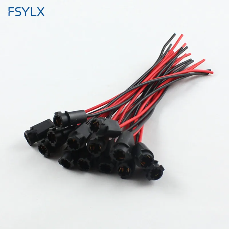 FSYLX T5 74 73 LED socket adapter bulb holder socket T5 W3W Car LED width instrument lamp bulb extension cables socket holder T5