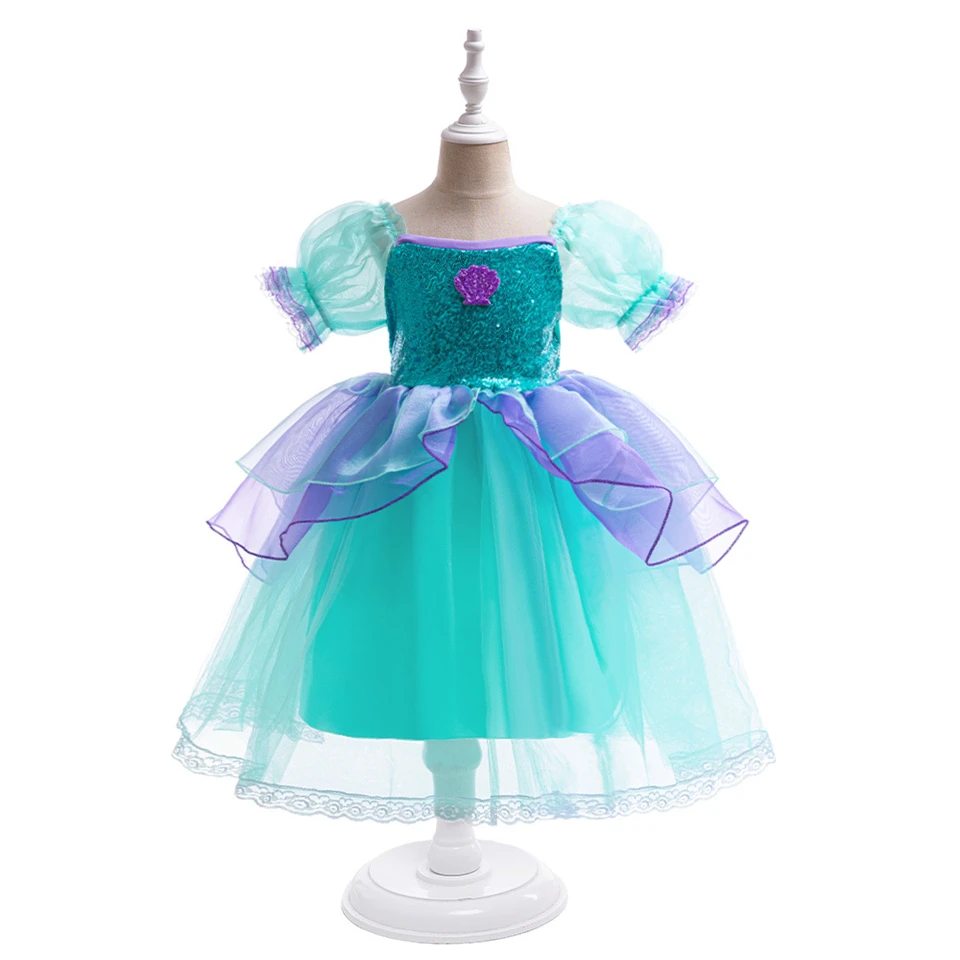 Shiny Girls Princess Mermaid Dress Christmas Carnival Disguised Child Performance Makeup Ball Birthday Party Fancy Girl Clothes