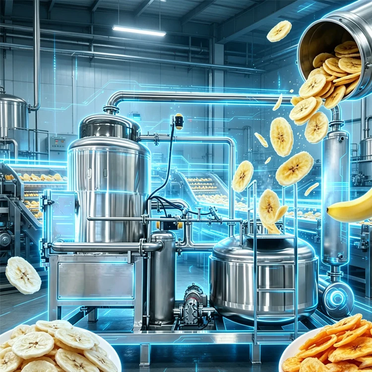Vacuum Frying Machine for Fish Snacks Low Temperature Vacuum Fryer Crispy Small Yellow Croaker Processing Equipment