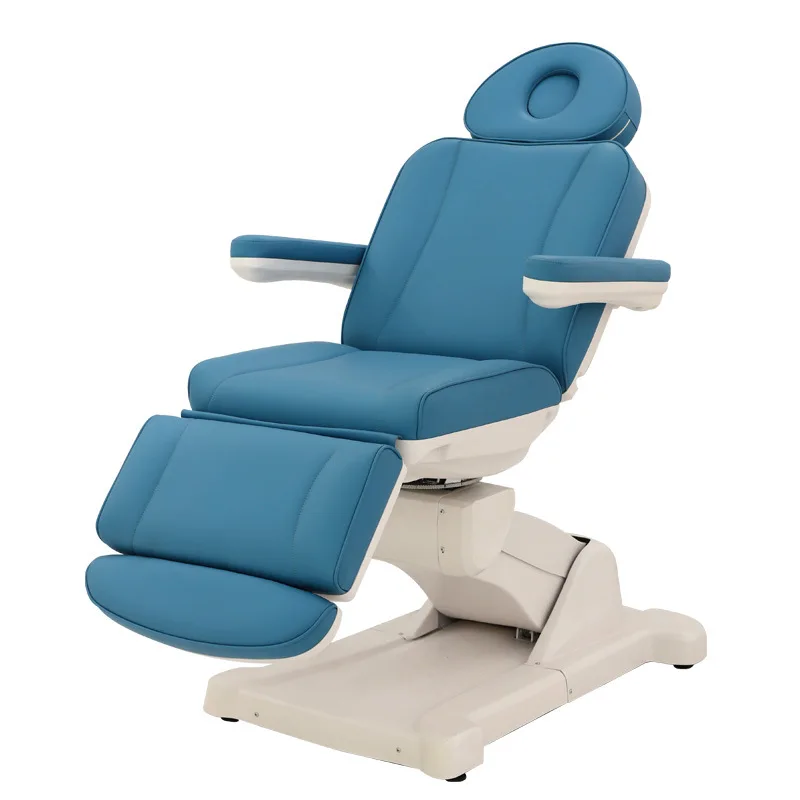 Luxury Multifunctional Modern Rotating Massage Bed Spa Bed Electric 4 Motor Adjustable Blue Leather Beauty Treatment Bed