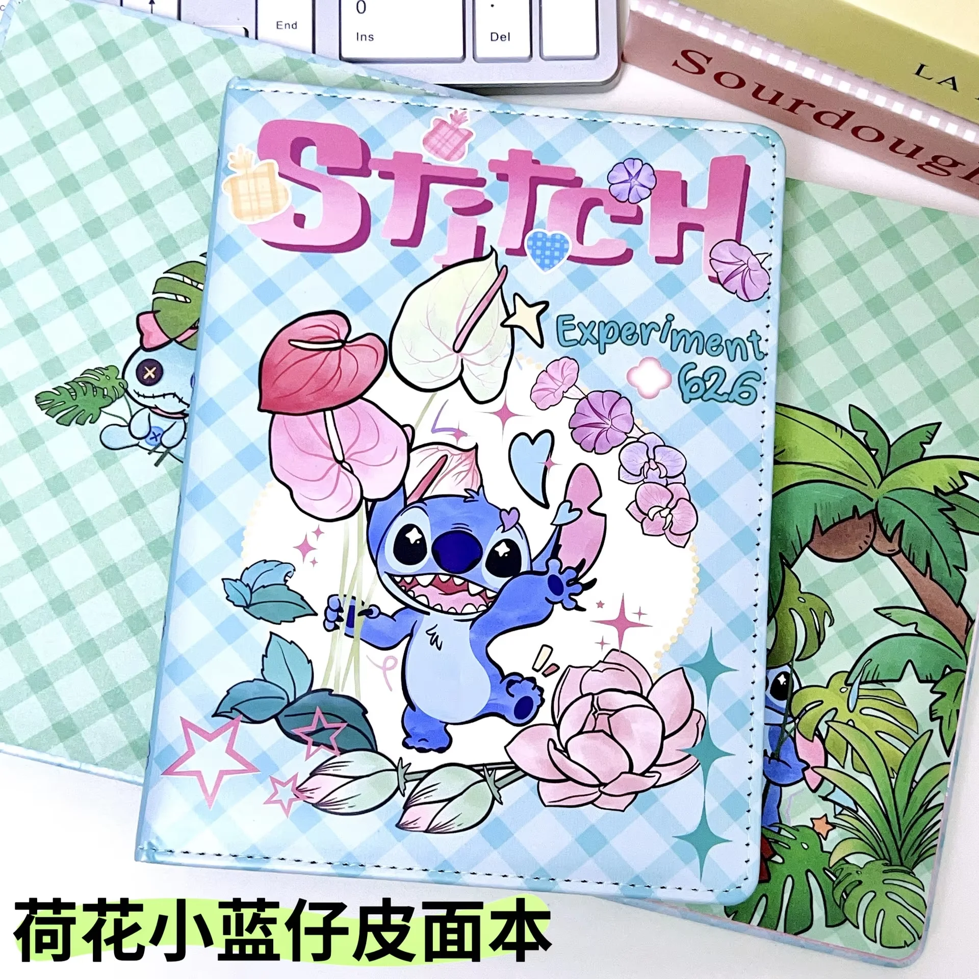 

Lilo & Stitch Notebook Cute Animation Peripheral Students Handwriting Notepad Horizontal Line Full Color Notebook Stationery