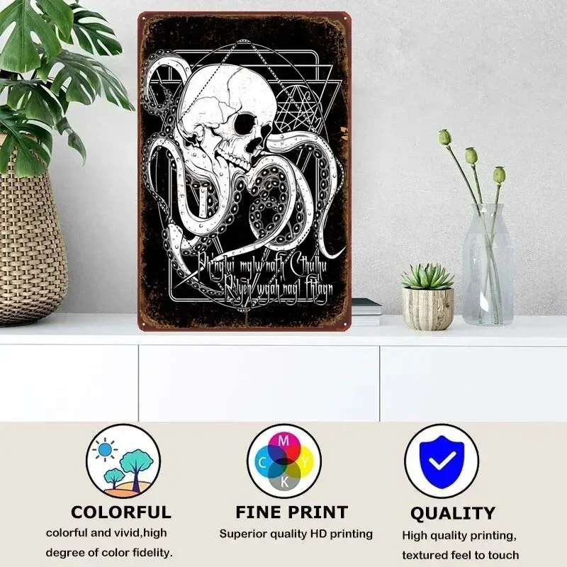 Metal Signs Customized Art Mural Dead Cthulhu Decoration for Home Decorations Retro Tin Signs for Bar Garage Wall Art Decoration