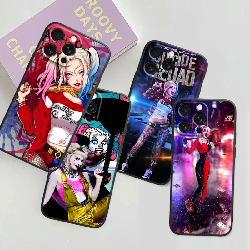 H-Harleys Q-Quinns J-Jokers для iPhone 15 14 13 12 11 XS XR X 8 7 SE Pro Max Plus Mini черный чехол для телефона H-Harleys Q-Quinns J-Jokers для iPhone 15 14 13 12 11 XS XR X 8 7 SE Pro Max Plus Mini черный чехол для телефона