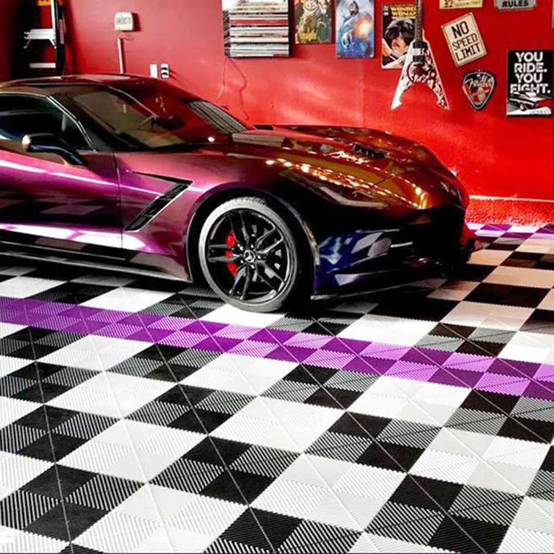 2023 New Style Recycled Pvc Garage Floor Tiles Anti UV Antioxidant Rubber Flooring For Garages Trade for Auto Detailing Shop