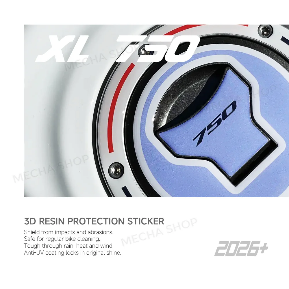 For Transalp XL750 2023 2024 2025 2026 Accessories Protection Kit Fuel Tank Cap Sticker 3D Resin Sticker