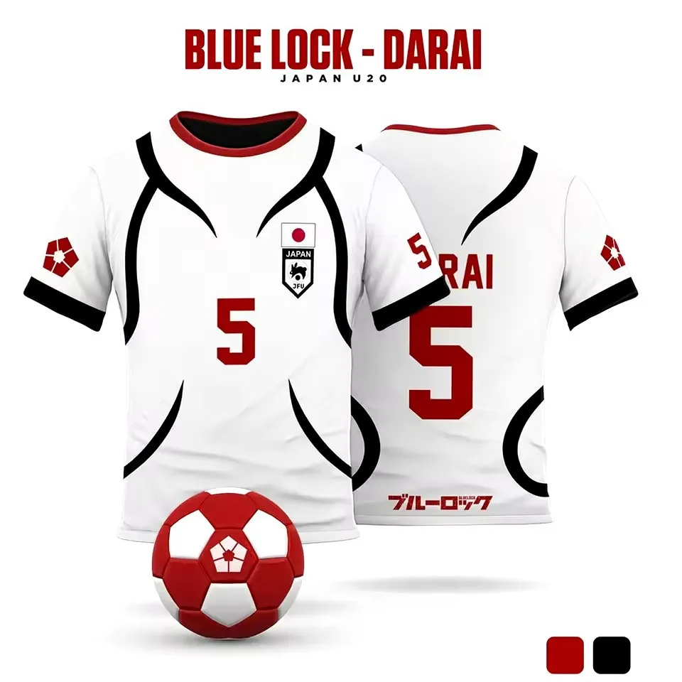 Blue Lock Japan  White Cartoon Anime Cosplay Men Jersey Summer Short Sleeve Children Tee Tops Fashion T-shirt