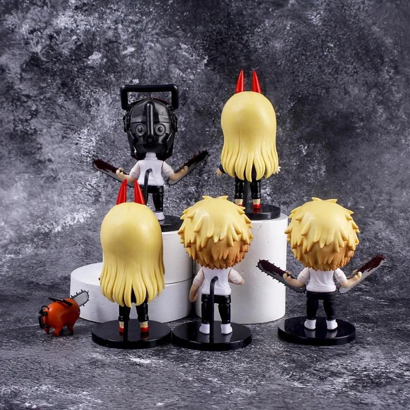 6 قطعة رجل المنشار Denji قوة نموذج لجسم أنيمي Pochita عمل تمثال لعبة فيلم الكرتون الحلي تمثال دمية لمحبي هدية #2