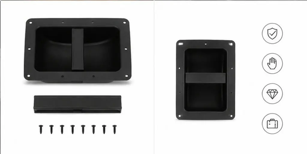 Black Iron Speaker Handle Heavy Duty Sound Box Handle Smooth Burr Free Surface Easy Installation Secure Mounting for All Speaker