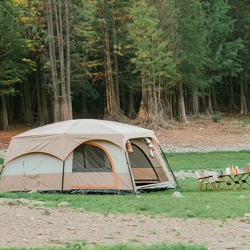 Big Outdoor Tent Two Room And One Hall 12 Persons Waterproof Family Camping Tents
