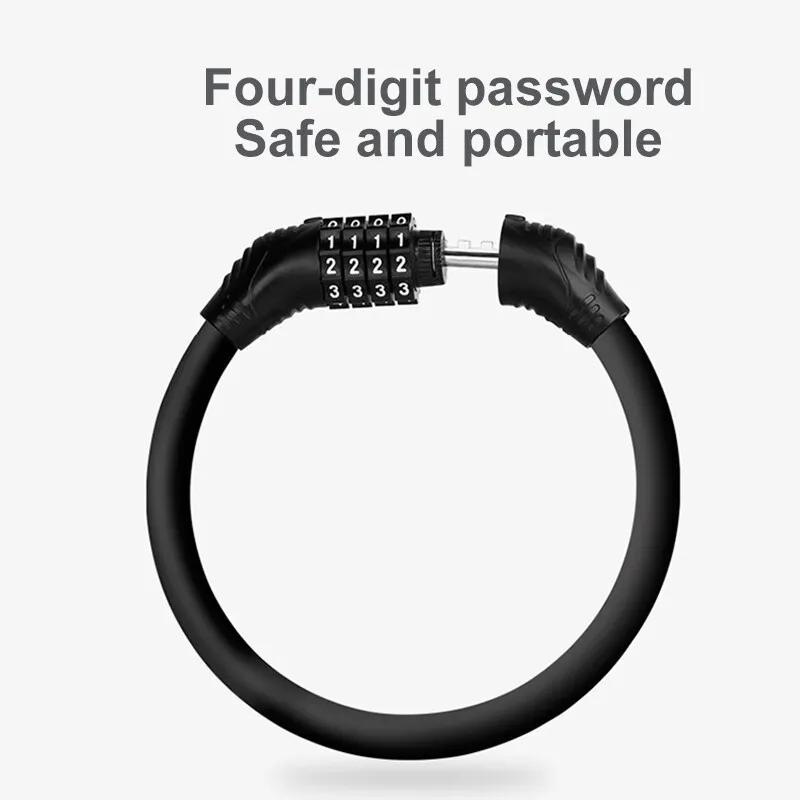 Anti-theft Bicyle Password Lock Portable 4 Digit Password Cable Lock With Zinc Cylinder Resin Cover Bike Lock Combinable Door Lo