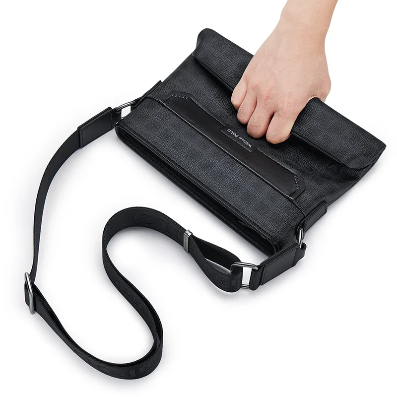 Men Custom PVC fabric crossbody bag New business casual bag vertical shoulder bag commuter backpack