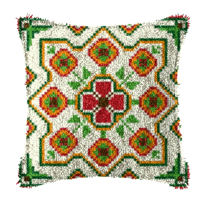 RISE&SHINE Latch Hook Kit Rugs Classic Carpet Embroidery Set Love Embroidery Kit Cross Stitch Pillow Smyrna Buttons Package DIY
