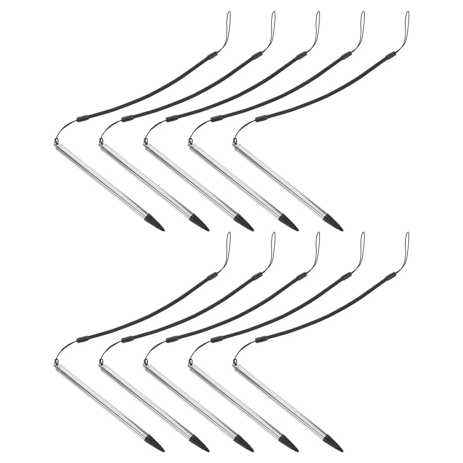 10Pcs Touch Pen Resistive Stylus Anti-Lost Rope Spring Coil Digital Writing Pen for Tablet Phone E-Reader Efficient Note Taking