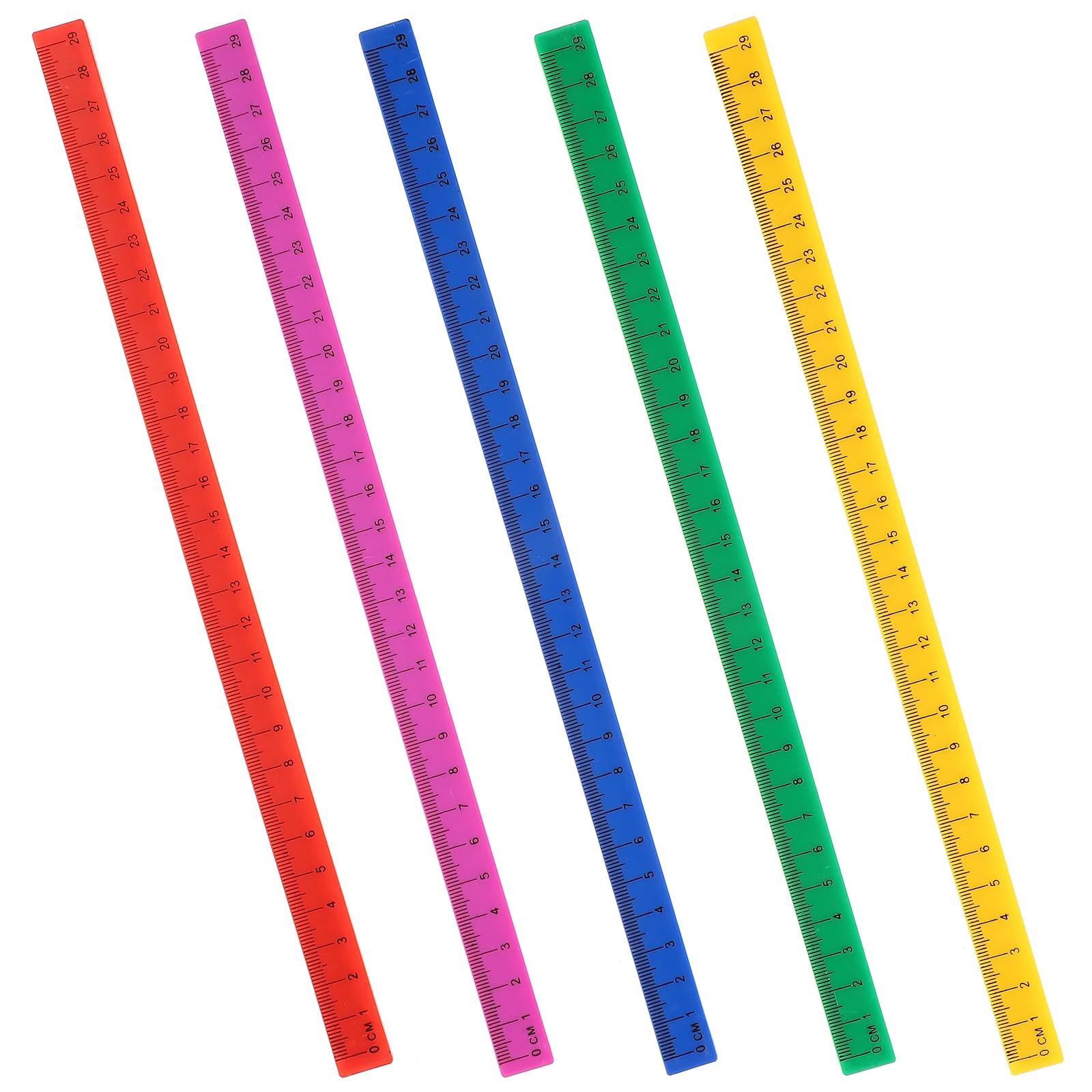 5 Pcs Matching Ruler Plastic Magnetic Office Long Tape Measure Novelty Rulers Straight Child