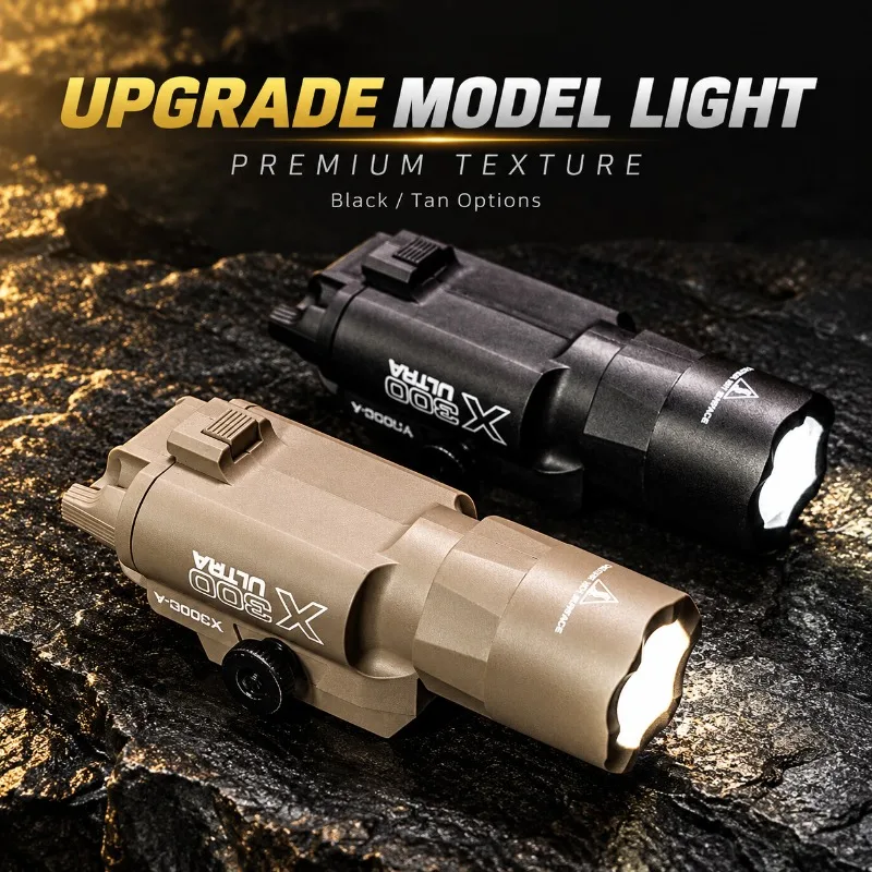 Bright X300U Hobby Model Flashlight, Nylon Rail Attached Torch for 20-21mm Rail Ornament Project