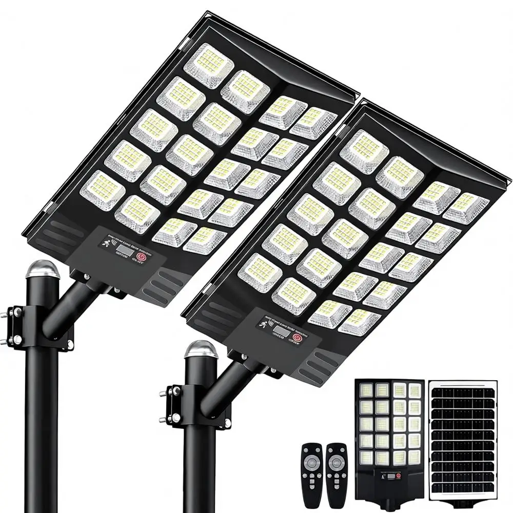 

16 высокомощных светодиодных светильников безопасности с датчиком движения для уличных парковок - 60000 лм, освещение от заката до рассвета