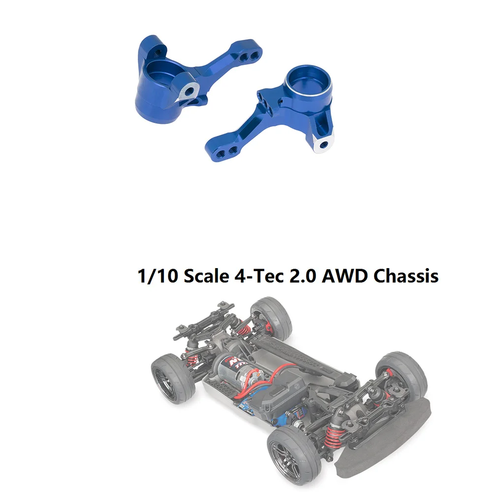YSUN-2Pcs Metal Front Steering Knuckle For Traxxas 4-Tec 2.0 3.0 2.0 VXL 1/10 RC On-Road Car Upgrade Parts Accessories