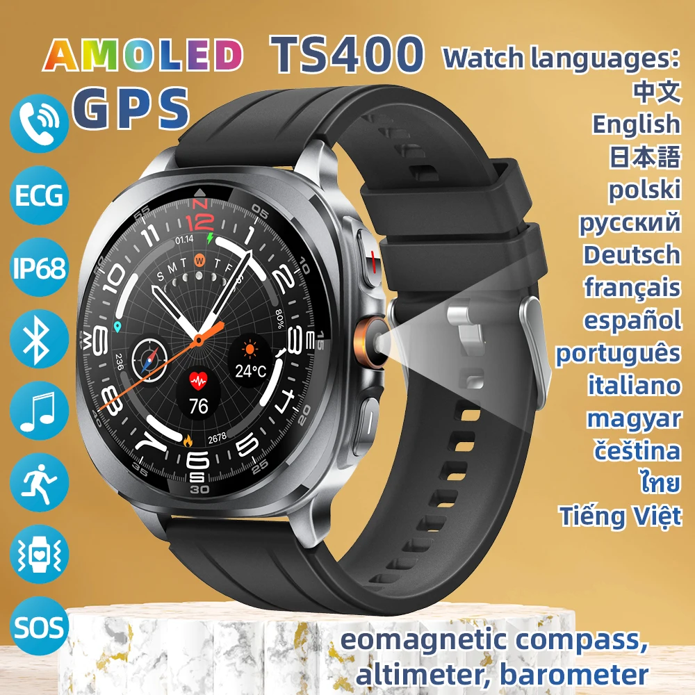 Altimeter Compass Watch - TS400 2025 New Amoled Smart Watch