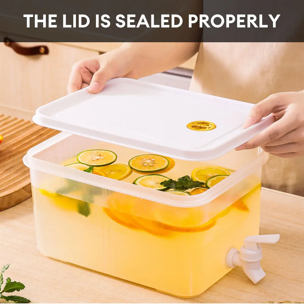 5L Large Capacity Cold Water Pitcher with Tap Refrigerator Jug Dispenser Chilled Drink Dispenser Fridge Juice Drink Container