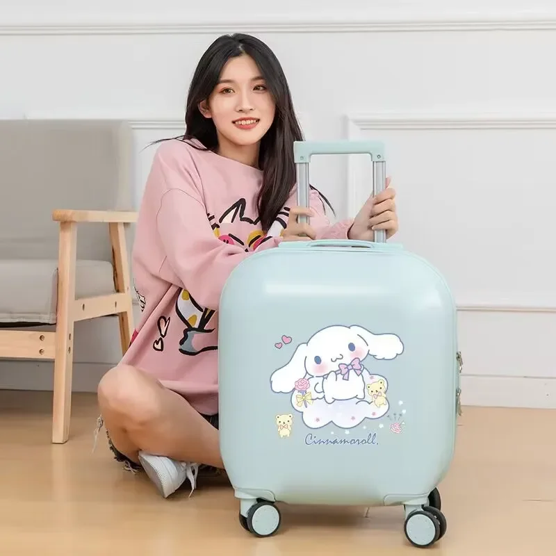 Cinnamoroll 18-Inch Trolley Case Sanrioed Hello Kitty Suitcase Anime Kawaii Universal Wheel Mute Student Travel Portable Plane