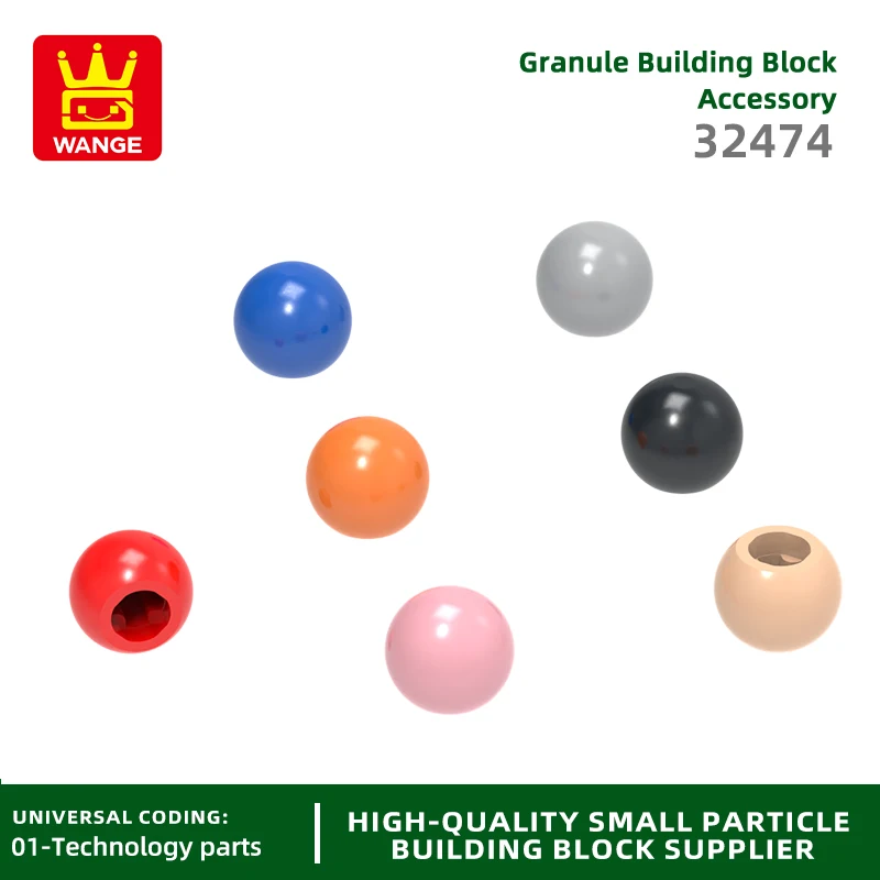 WANGE  32474  100g/235PCS Connection Steering Ball Joint Building Blocks Moc Color Compatible with Brick DIY Spare Parts