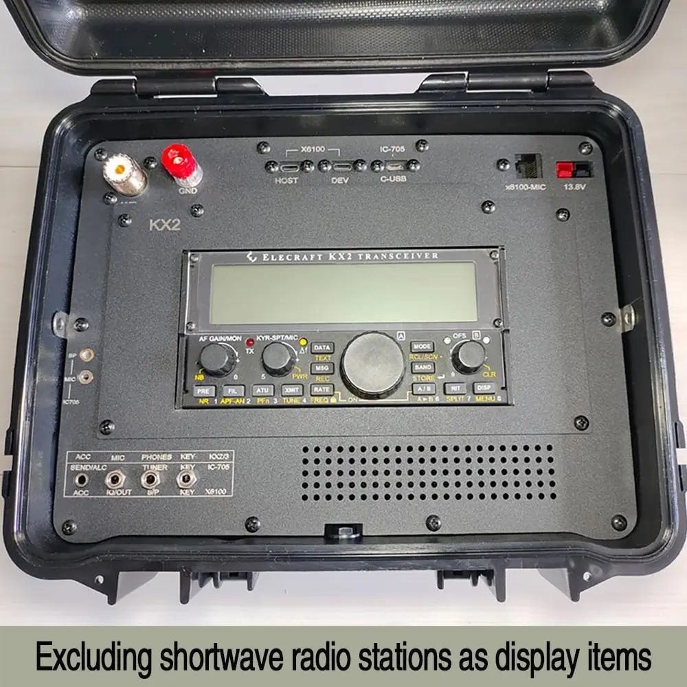 X6100 Elecraft Kx2/3 4-in-1 Radio Box Emergency Communication Link Waterproof Case shoulder strap with Panel integration