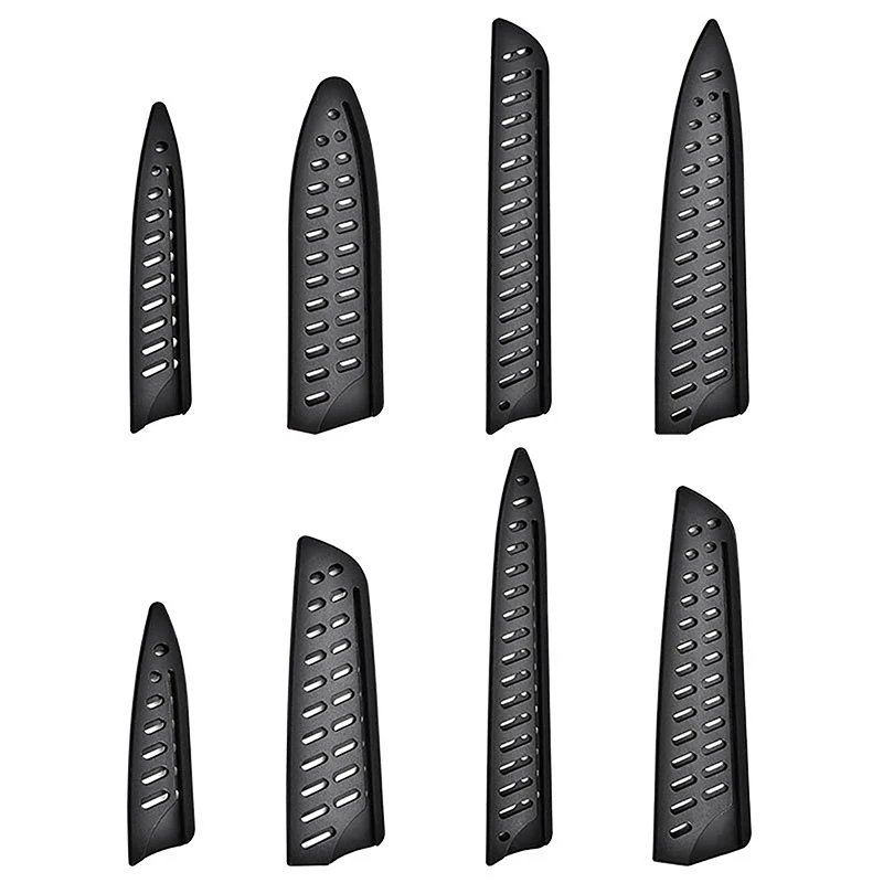 

Чехол для кухонного ножа, черные пластиковые чехлы для ножей, защитная крышка для лезвия ножа, защитный чехол для края, кухонные аксессуары 3,5-8 дюймов