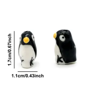 Karikatür Penguen Şeklinde Boncuk ve Kalay, El Boyalı, Takı Yapımı DIY dağınık boncuklar aksesuarları, Aksesuarları, 1. 1x1. 7cm, 5 Adet Penguenin ilk 10 satışı, tabiri caizse, no. 3