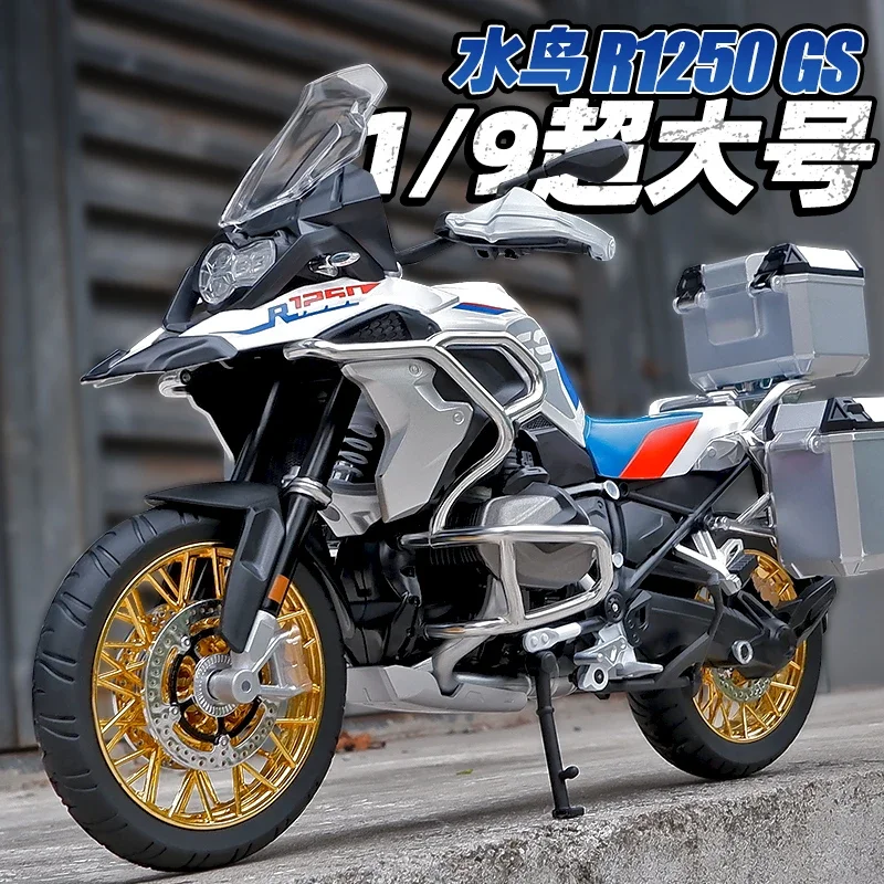 1:9 BMW R1250 GS Water Bird Alloy Diecast motorcycles Model Autocycle With lighting Collection Decoration Children Toy Gift M53