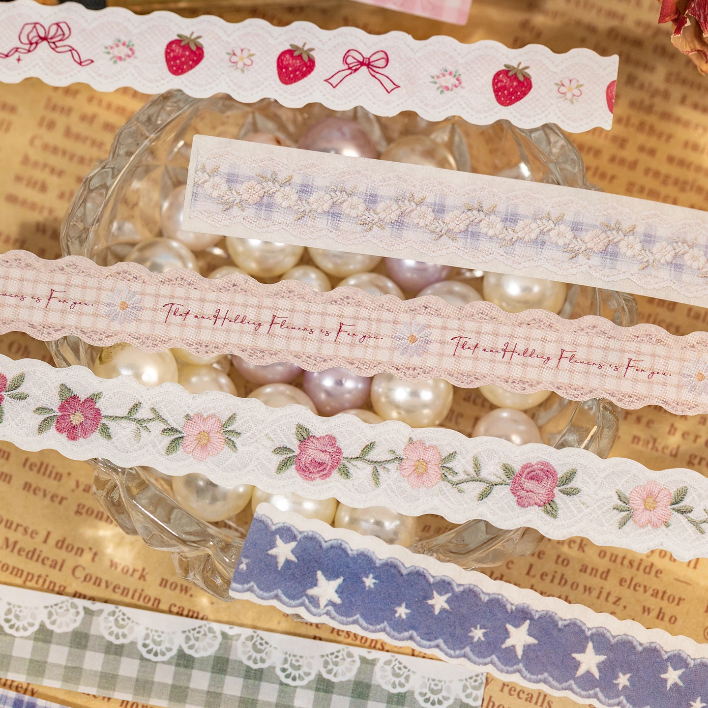 Mr. Paper Lace Post Office Sticker Pack of 40 Sheets, Lace Washi Design, Vintage Journal Decoration, Creative Collage Materials view 4
