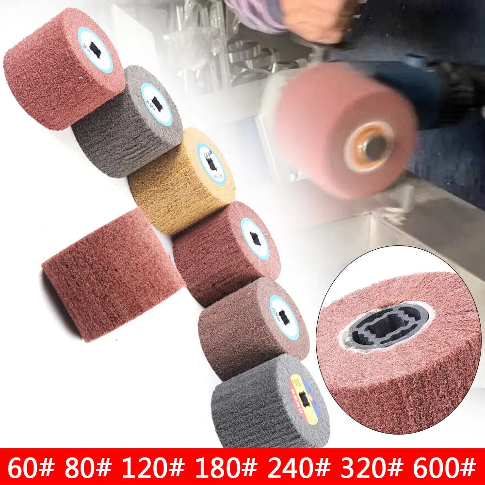 

7x Abrasive Wire Drawing Polishing Wheel Grit 60-600# F/Burnishing Machine 4.7in