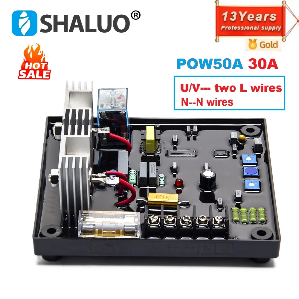 New Universal AVR POW50A 30A Automatic Voltage Regulator Brush Brushless Generator Stabilizer Circuit Board Stable Spare Parts