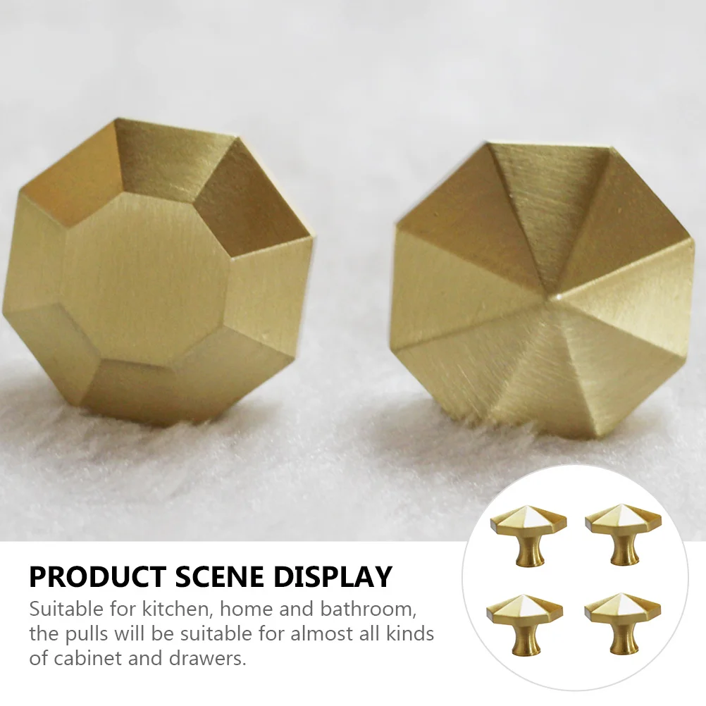 

4Pcs Brass Handle Modern Style Durable Cabinet Drawer Knobs for Kitchen Furniture Door Wardrobe Cupboard Cabinet Knob