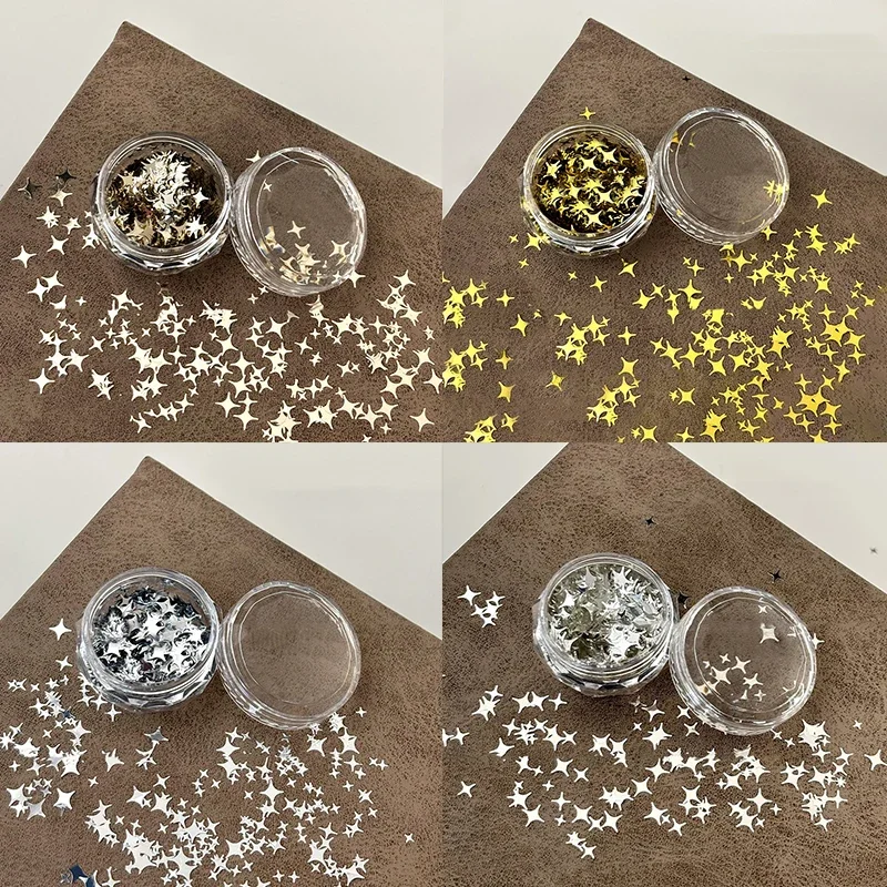 1Box Nail Glitter Star Shape Sequins Sparkly Flakes Paillette Nail Art Charms Decorations DIY Slices Accessories