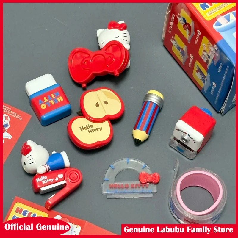 Originale Hello Kitty Fun Cancelleria Serie Micro Box Kt Cat Blind Box Decorazione da scrivania Ornamento Regalo Ornamento Bambola Scatola a sorpresa Regalo