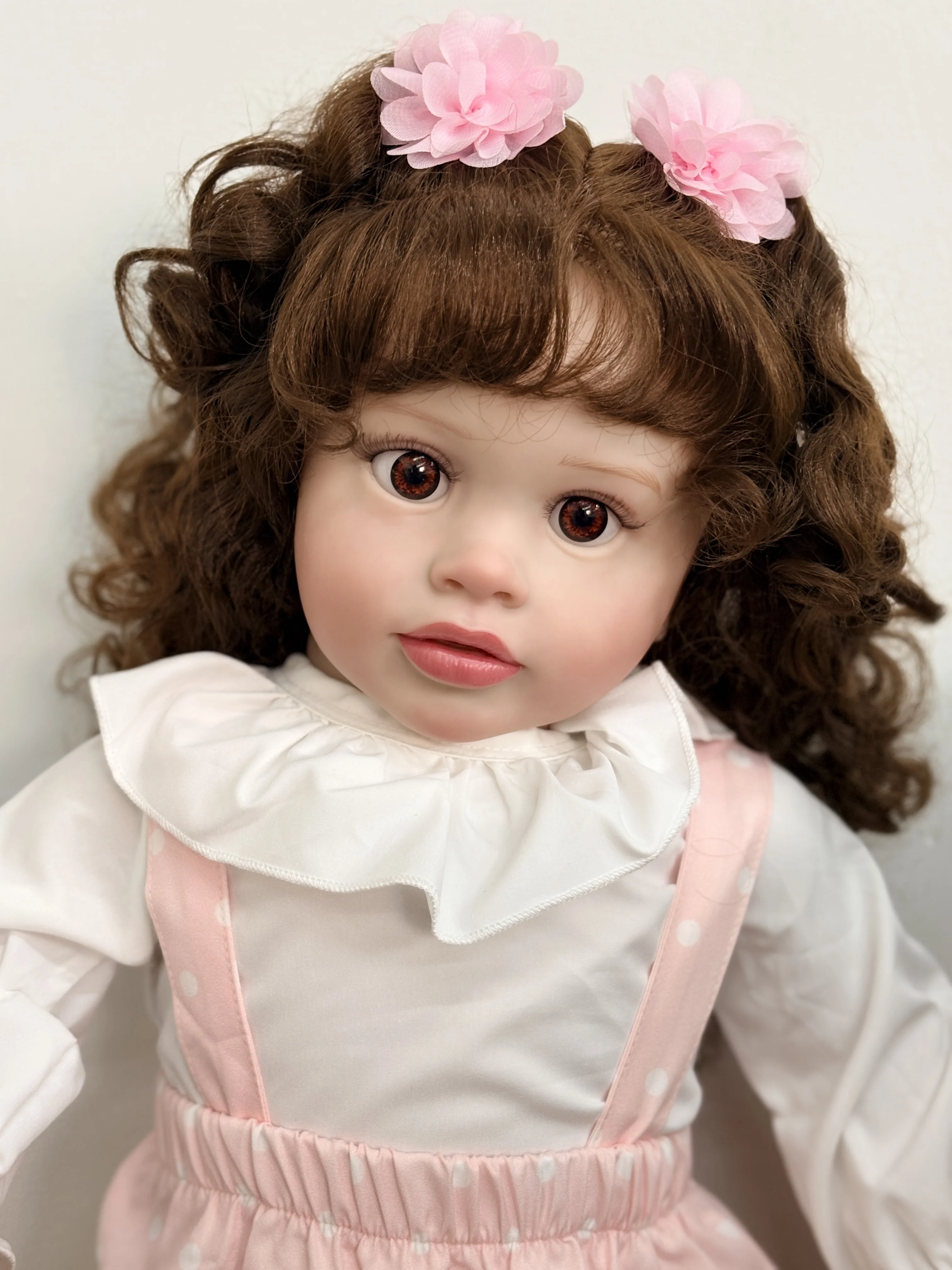66CM Reborn Pippa Toddler Baby Huge Size Bebe Girl 3D Painted SKin Lifelike Soft Touch with Implantation Rooted Hair Dolls Gift