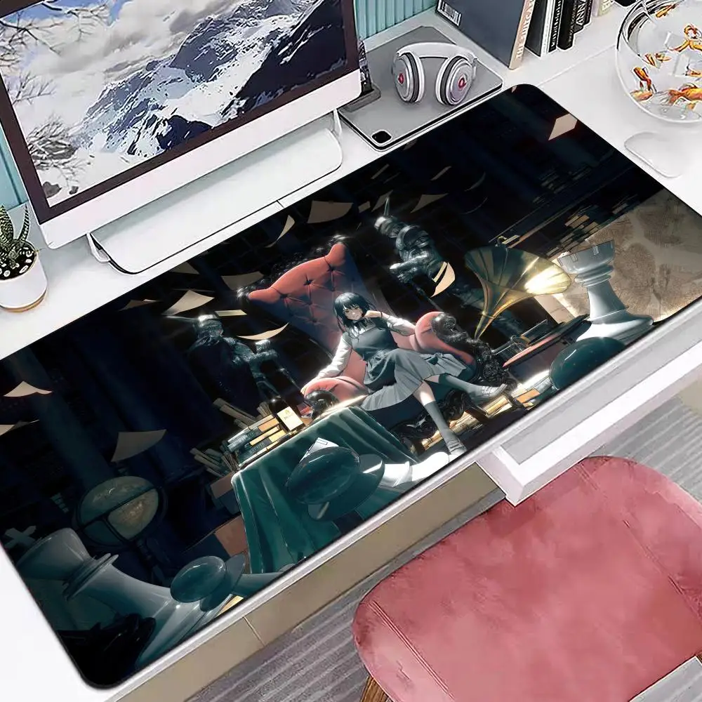 Anime Chainsaw Man Mauspad, mehrere Größen, groß, quadratisch, für Computer, Büro, Spiel, Tischsets, Gummi, rutschfeste Mauspads