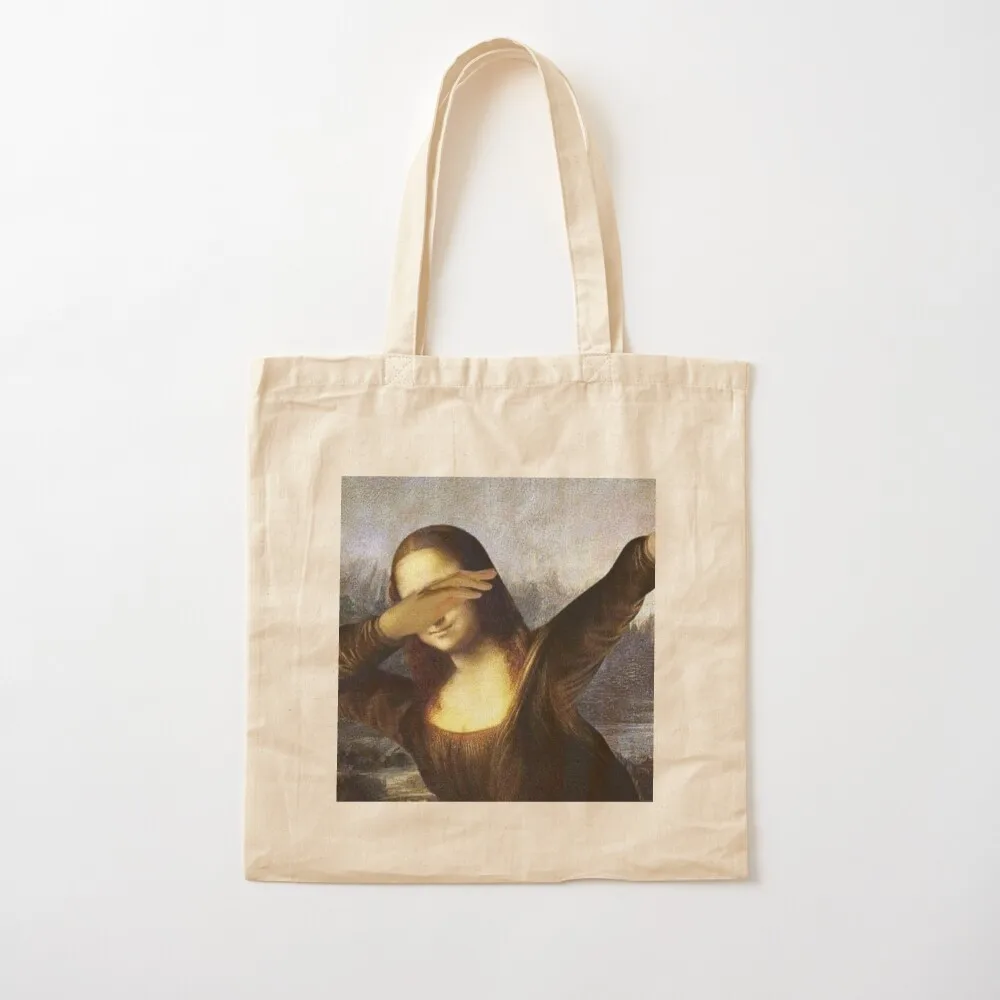 

mona lisa doing the dab meme Tote Bag Handbags women reusable shopping bag canvas tote bag