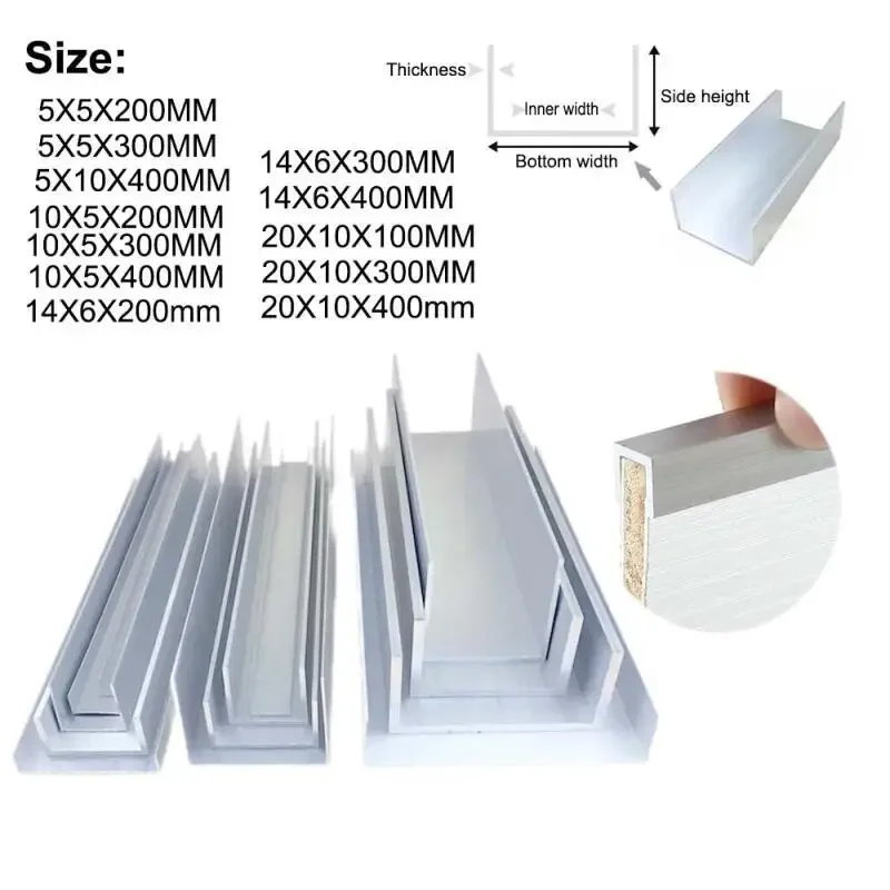 2~5Pc Length 100~400mm  Aluminum Alloy U-shaped Slot Rail Slot 5X5mm 5x10mm 14X6mm 20X10mm  DLY Aluminum Profile Fixed Card Slot