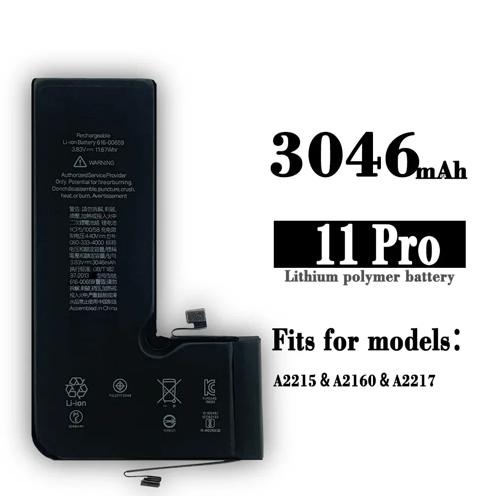 

Suitable For Iphone11pro Apple 11pro Mobile Phone A2215 A2160 A2217 Large Capacity Built-in Battery High Quality