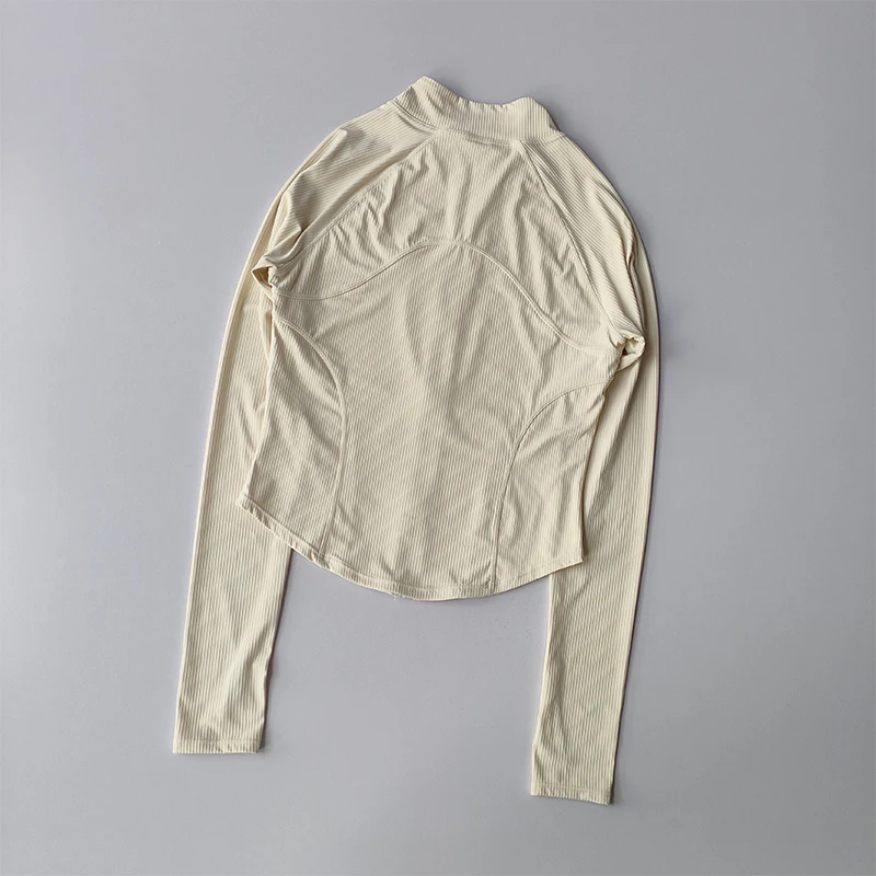 Schmal geschnittene Sportjacke, schnell trocknend, elastisch, für Yoga, Fitness, Damen-Outdoor-Oberteile, Laufjacke mit Reißverschluss, schnelltrocknende Herbstkleidung – Detail 4