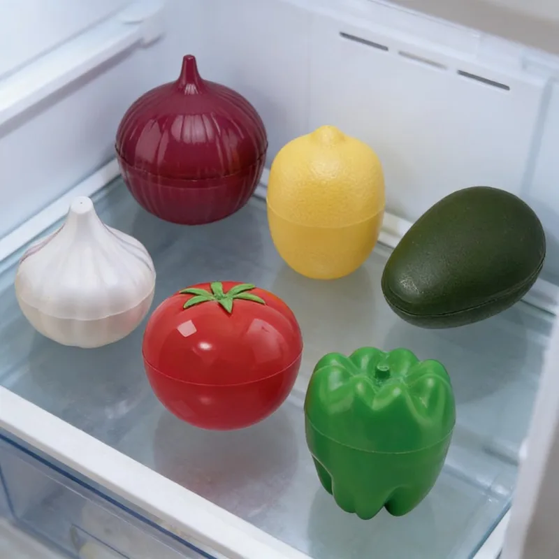 5Pcs Fresh-keeping Box Plastic Onion Lemon Garlic Refrigerator Fresh-keeping Box Set Kitchen Storage