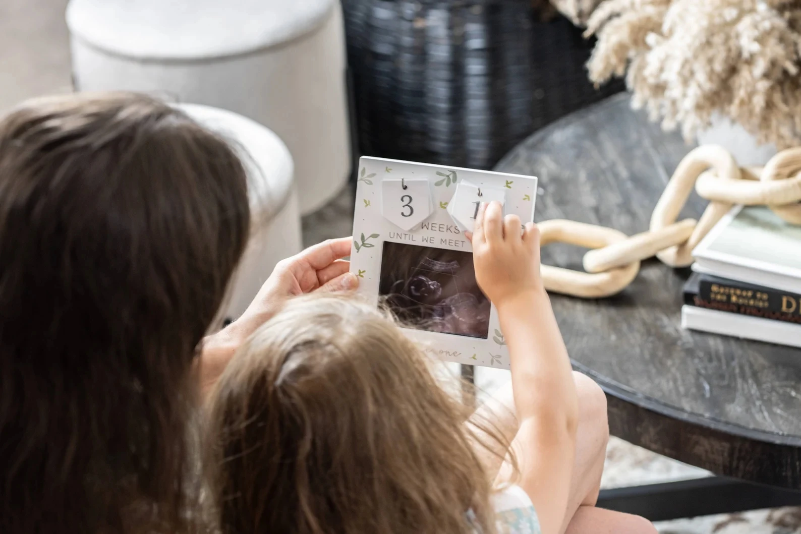هدية الحمل إطار الصورة بالموجات فوق الصوتية إطار Sonogram إعلان الحمل الأجداد الطفل العد التنازلي الإطار