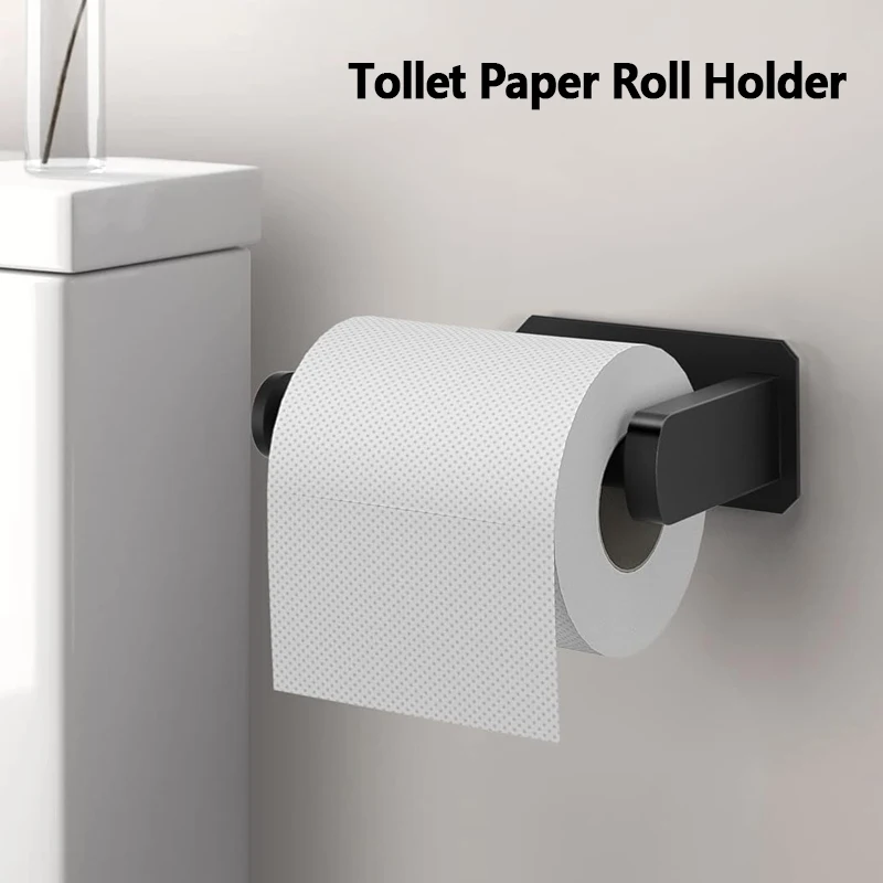 Toilet Paper Holder Self Adhesive Kitchen Washroom Adhesive Toilet Roll Holder No Drilling for Bathroom Stick on Wall