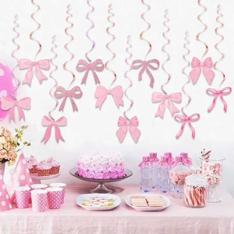 Schwarz Rosa Schleife Geburtstag Flagge Banner Alles Gute zum Geburtstag Party Dekor Hängen Banner Foto Hintergrund Hochzeit Baby Dusche Liefert