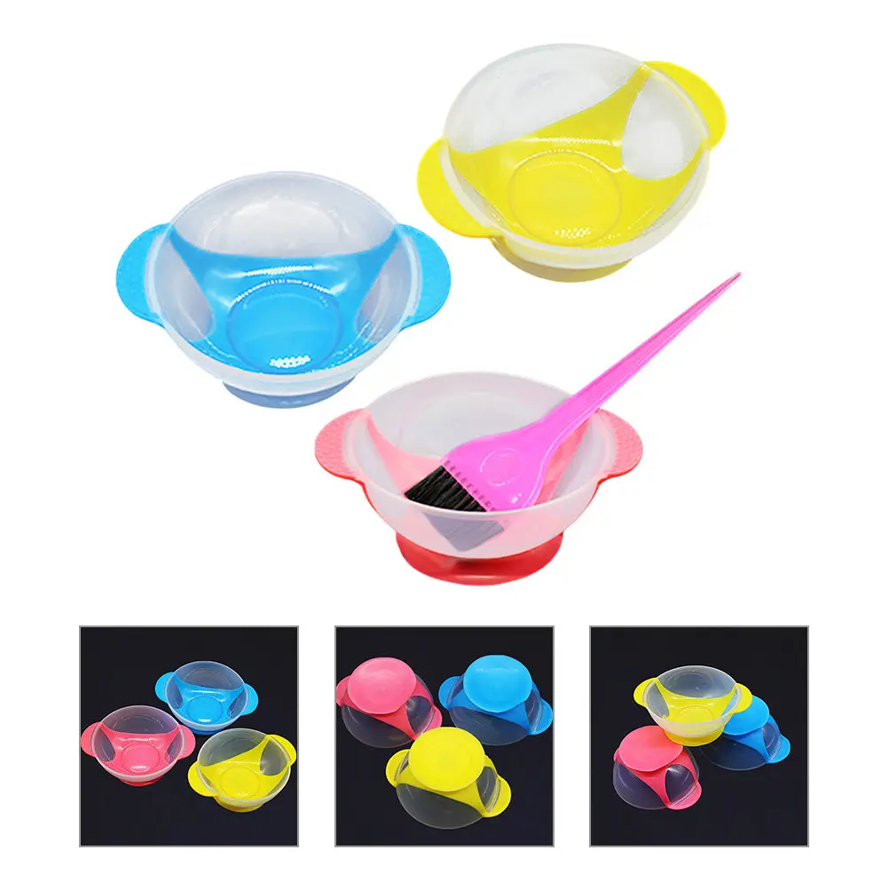 

1Set Hair Dye Bowl Set Premium Plastic Coloring Mixing Bowls with Ergonomic Brush for Home Salon Hair Coloring DIY Kit