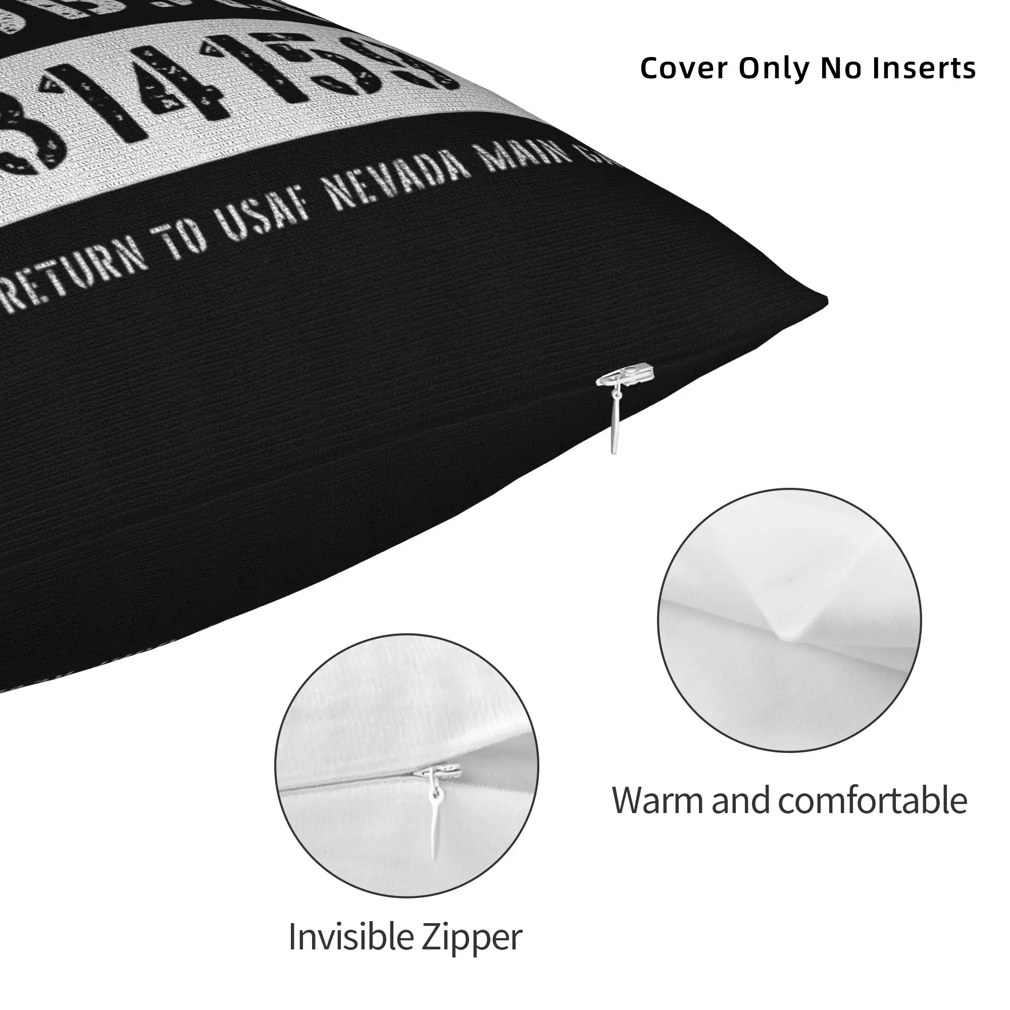 Soft Area 51 Test Subject Aliens Abduction Pillowcase Cushion Cover Decorative Halloween Costume Pillow Case Cover Home Zipper