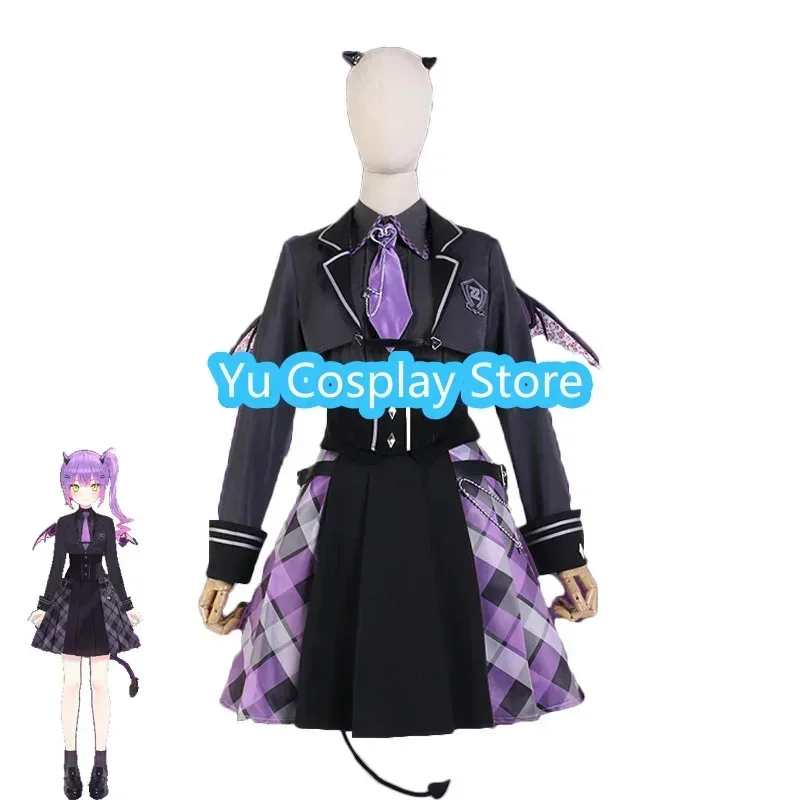 Tokoyami Towa Cosplay Costume Women Cute Party Dress Suit With Horn Tail Halloween Carnival Uniforms Custom Made