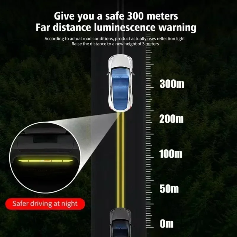 تأمين السيارة الذيل سيارة الذيل آمنة الزخرفية انعكاس ملصق لتويوتا أفالون ميراي أفينسيس برادو هايلكس VVT-I 4WD كورولا TRD #6