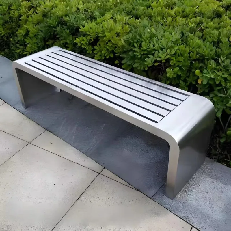 كرسي بارك من الفولاذ المقاوم للصدأ مضاد للتآكل على الطراز الحديث مصنوع من الخشب الصلب للترفيه في الهواء الطلق لمقعد الفناء في الهواء الطلق